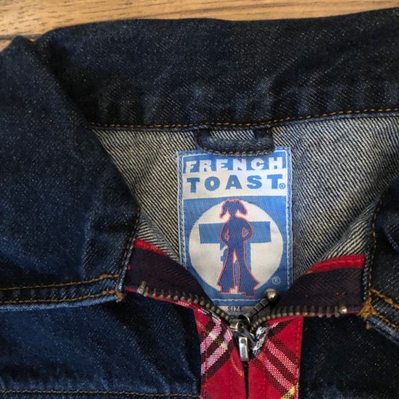 French Toast Girls Denim Plaid Edging Size 10/12 Jacket - Picture 2 of 2